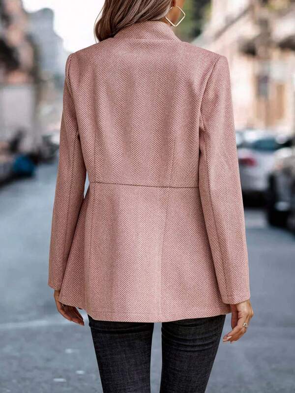 Stylish Open Blazer in Herringbone | Margot