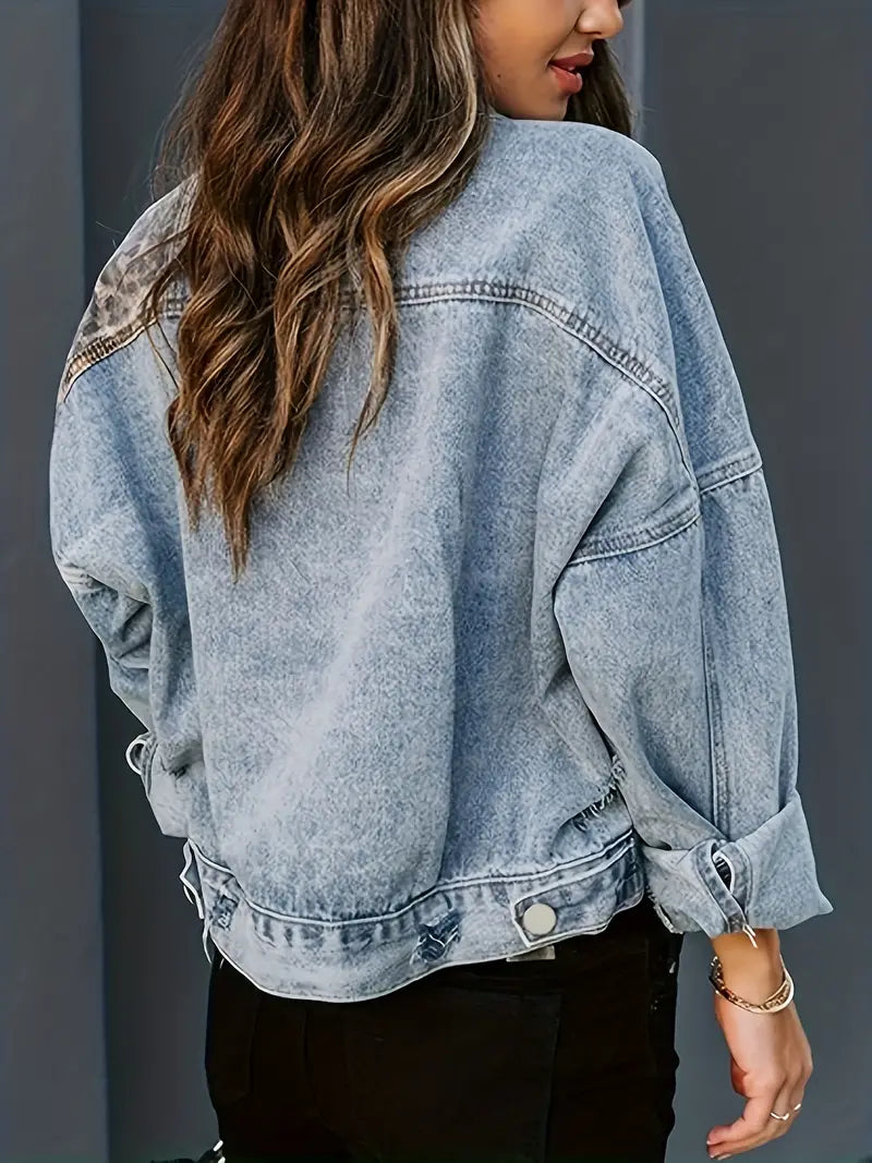 Leopard Print Denim Jacket | Jennifer