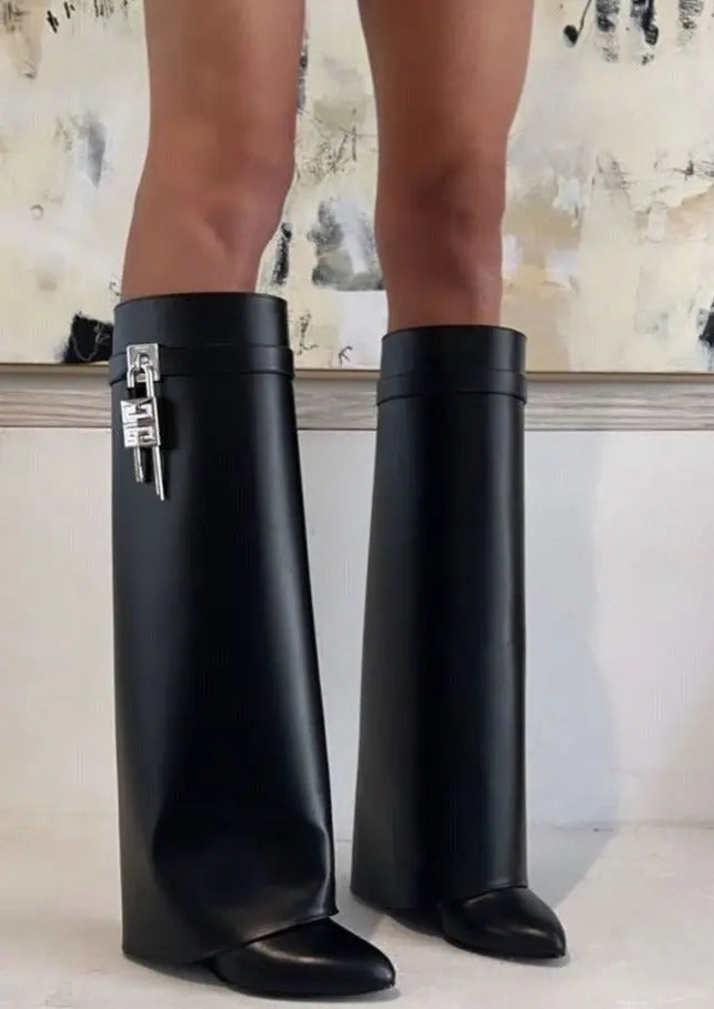 Elegant Leather Boots with Hidden Heel | Amara