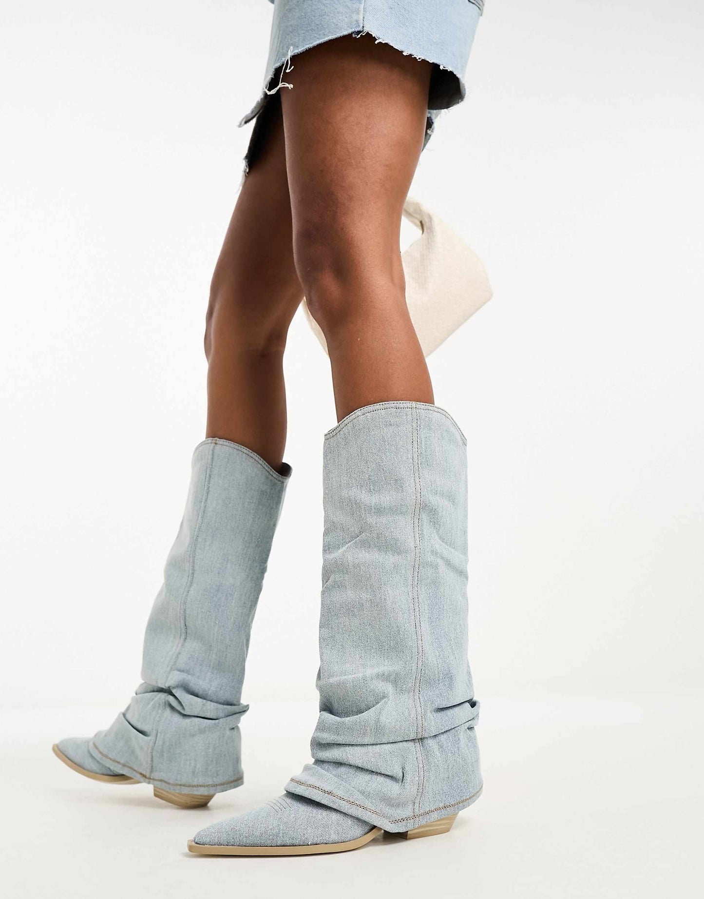 Casual Light Blue Denim Boots | Danica