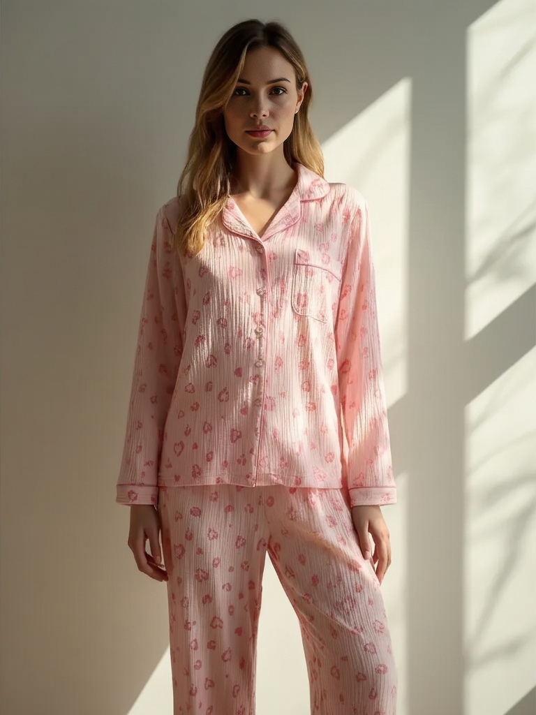 Comodo set di pigiama in cotone | Baci e cuori