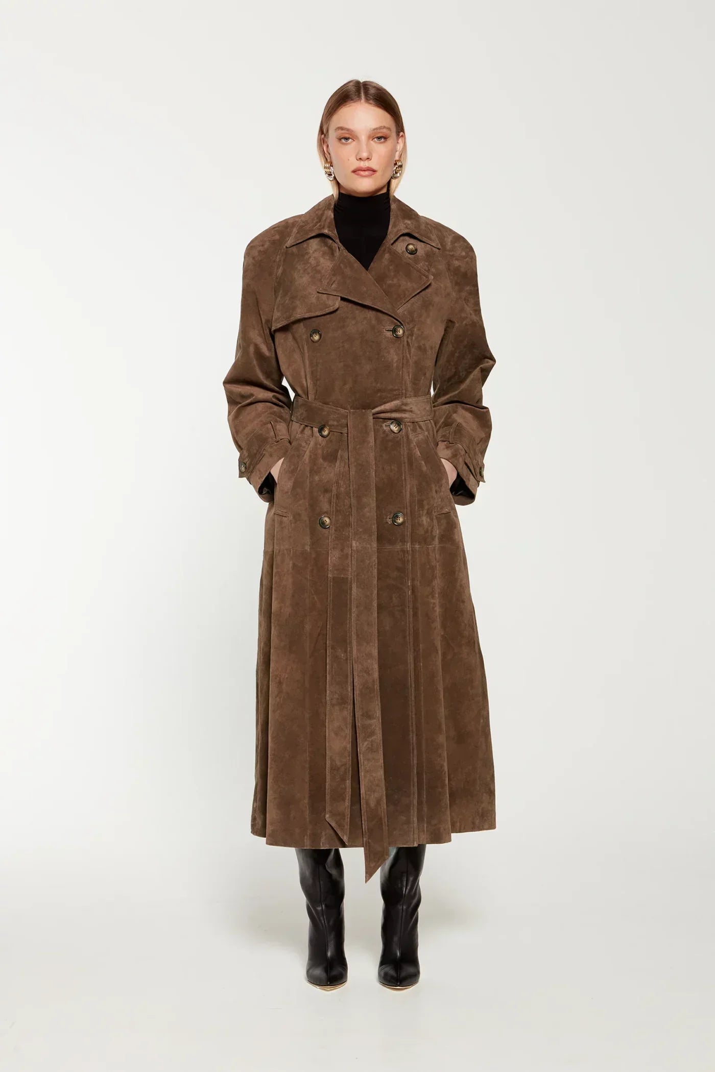 Exclusive Suede Trench Coat | Valeria