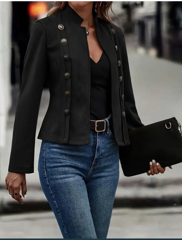 Suede Jacket with Double Buttons | Valérie