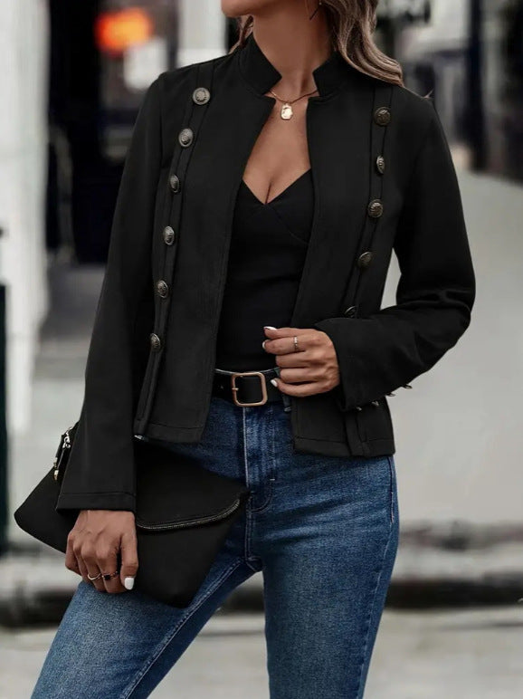 Suede Jacket with Double Buttons | Valérie