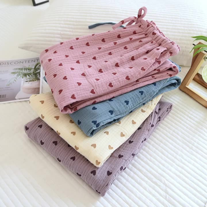 Pantaloni da pigiama morbidi e comodi con stampa a cuori | Isabel