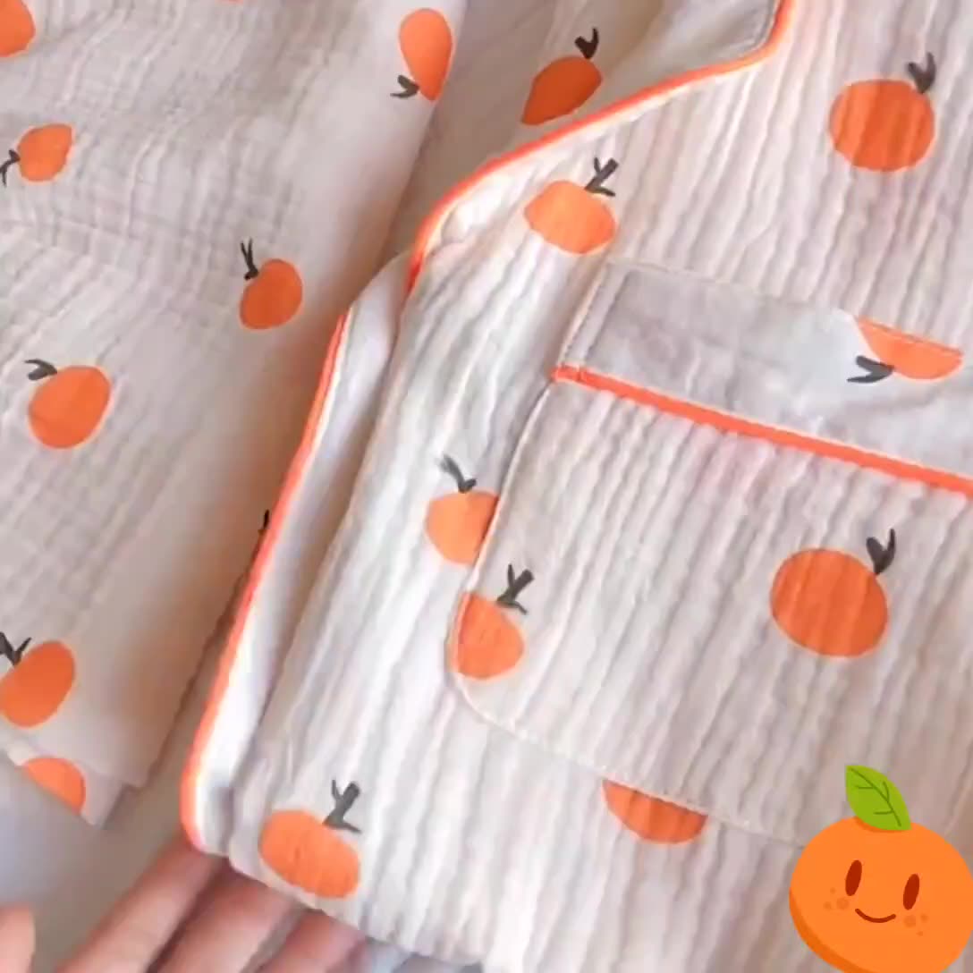 Pigiama in cotone con arance per mattinate accoglienti | Tangerini