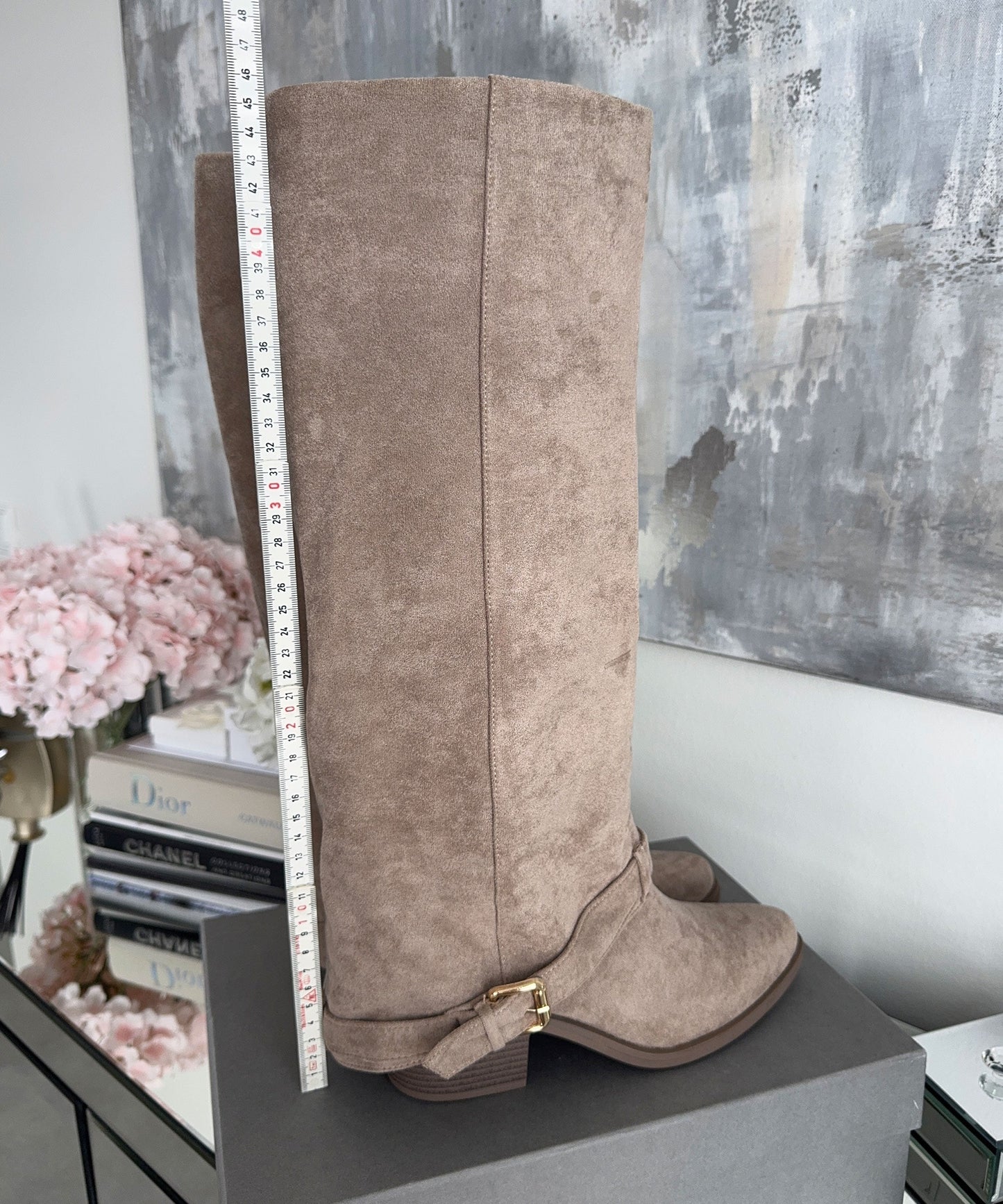 Stylish Beige Knee-High Boots | Lexa