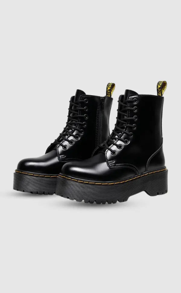 Stylish Leather Platform Boots with Chunky Sole | Martha