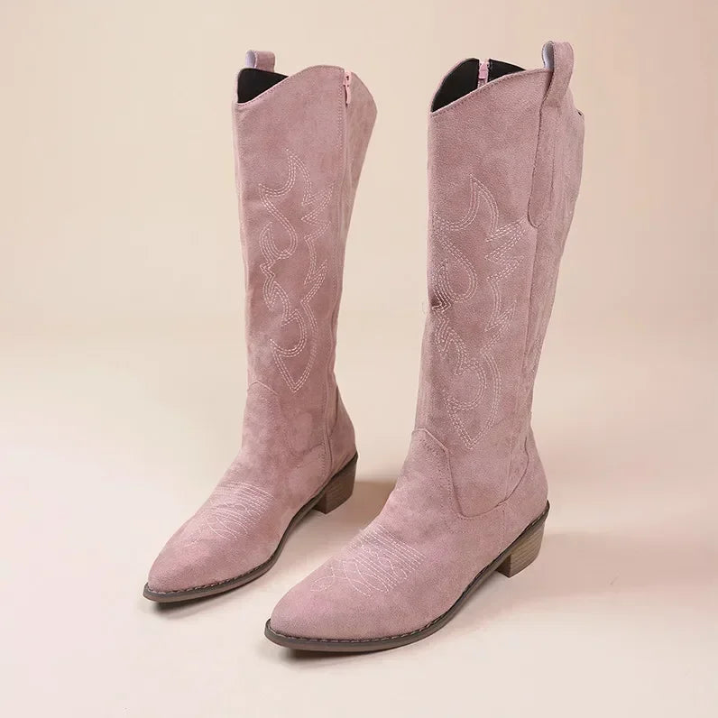 Stylish Women's Cowboy Boots in Suede | Rafaela