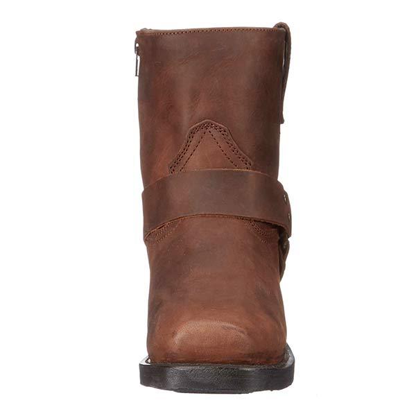 Mid-Cut Leather Biker Boots with Harness Detail | Helene