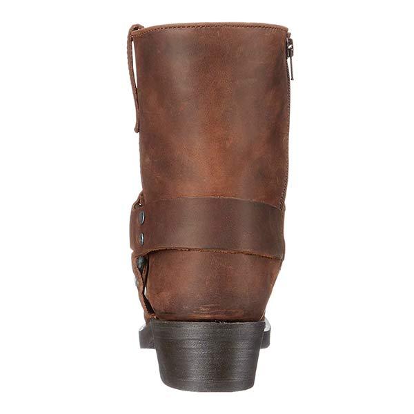 Mid-Cut Leather Biker Boots with Harness Detail | Helene