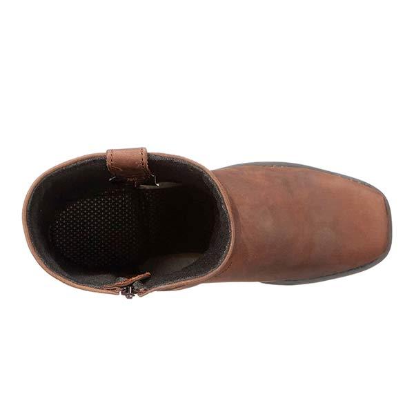 Mid-Cut Leather Biker Boots with Harness Detail | Helene