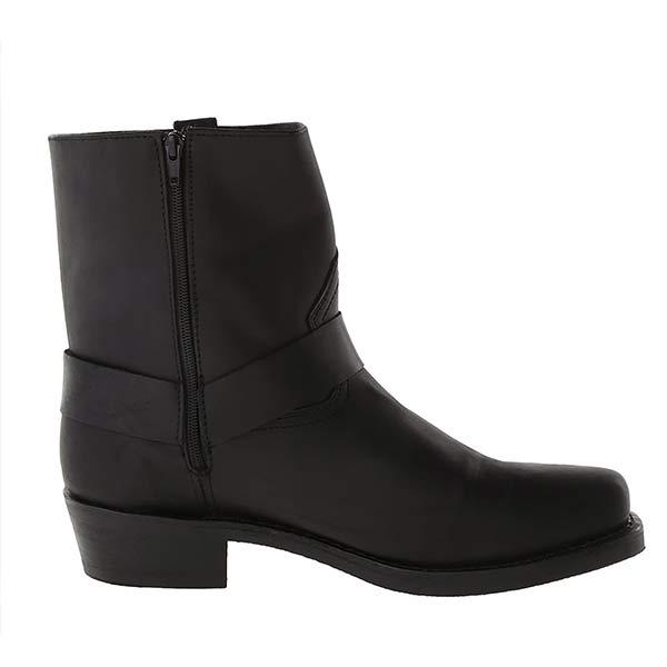 Mid-Cut Leather Biker Boots with Harness Detail | Helene