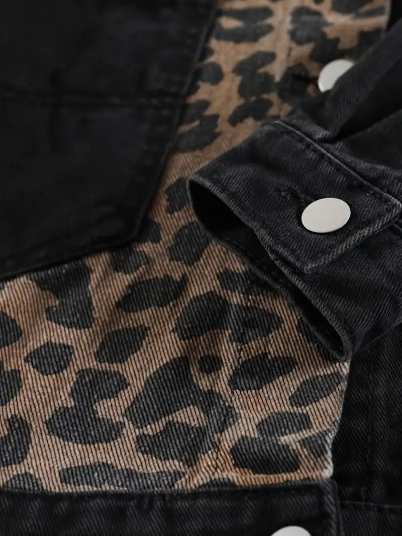 Leopard Print Denim Jacket | Jennifer