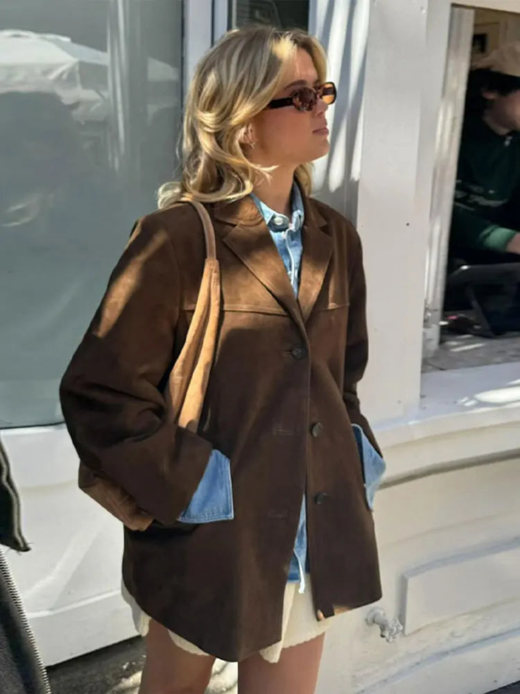 Vintage Suede Blazer Jacket | Maribel