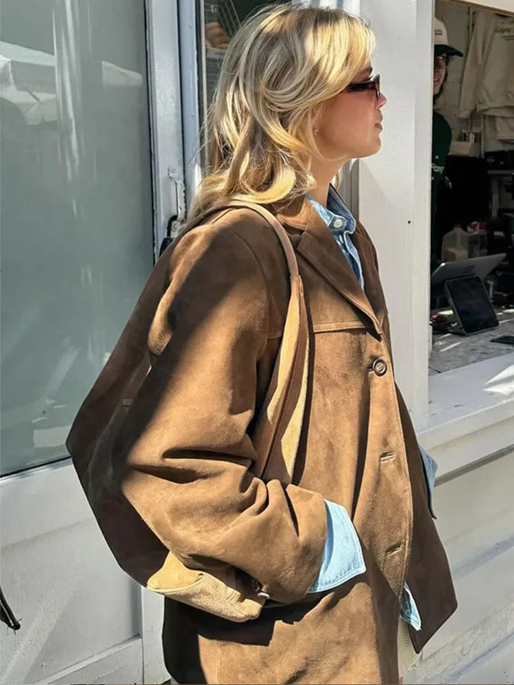 Vintage Suede Blazer Jacket | Maribel