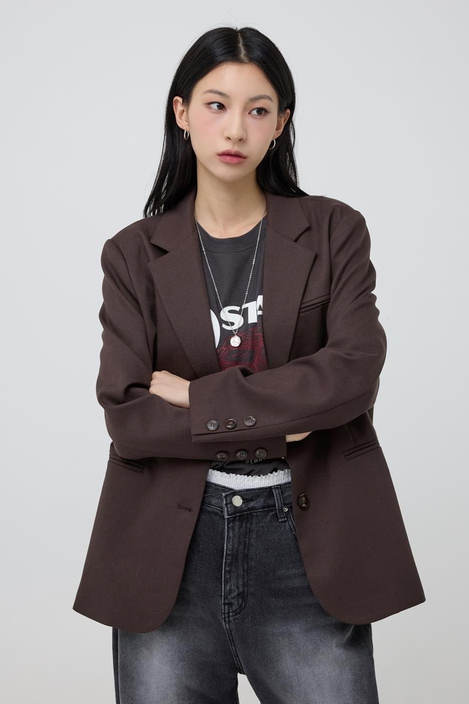 Dark Tailored Blazer | Isabelle