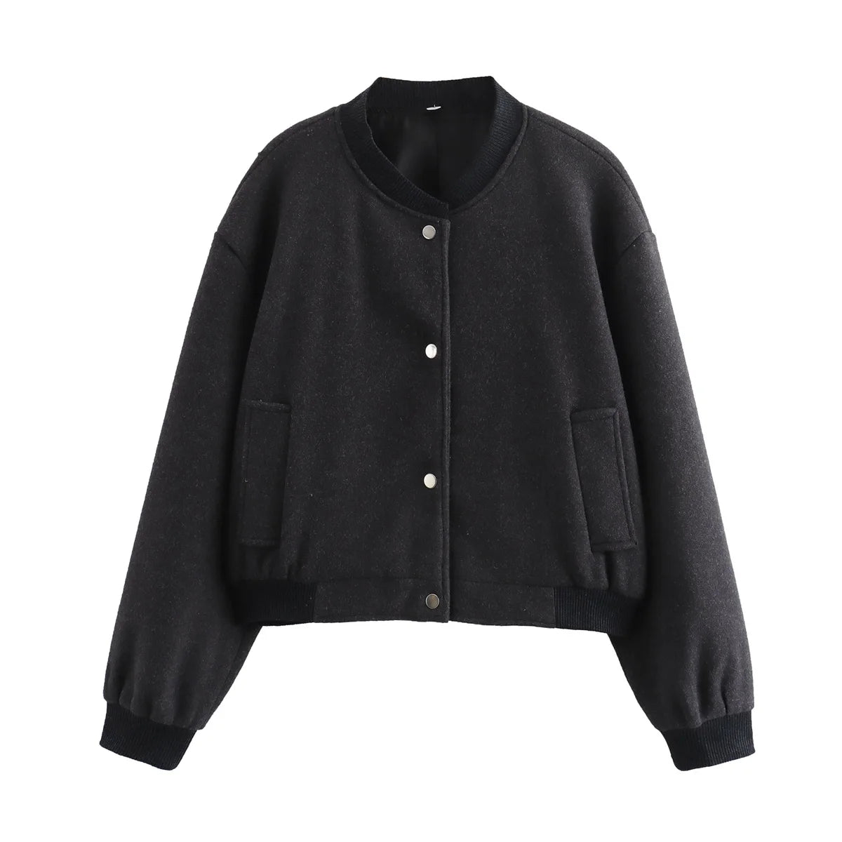 Chic Bomber Jacket with Buttons | Serena