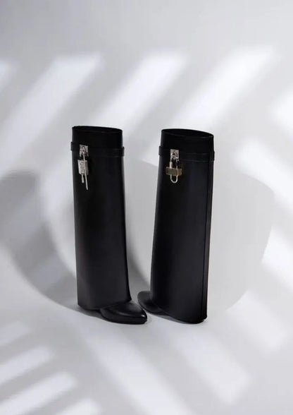 Elegant Leather Boots with Hidden Heel | Amara