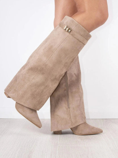 Elegant Black Suede Leather Boots | Quintine