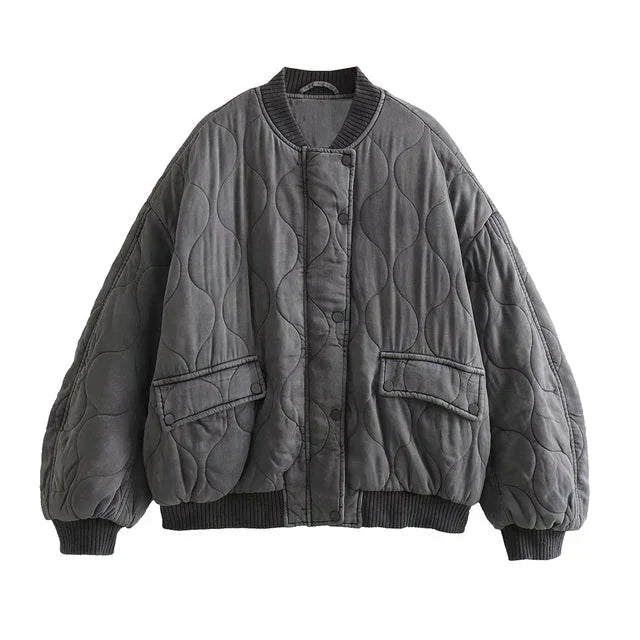 Padded bomber jacket that combines warmth and style | Elara