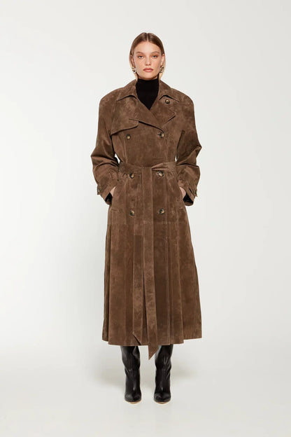 Exclusive Suede Trench Coat | Valeria