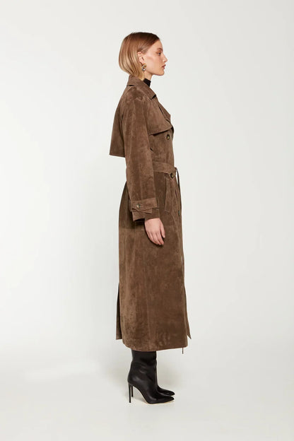 Exclusive Suede Trench Coat | Valeria
