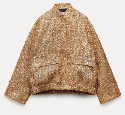 A golden statement jacket that completes any look | Aurelia