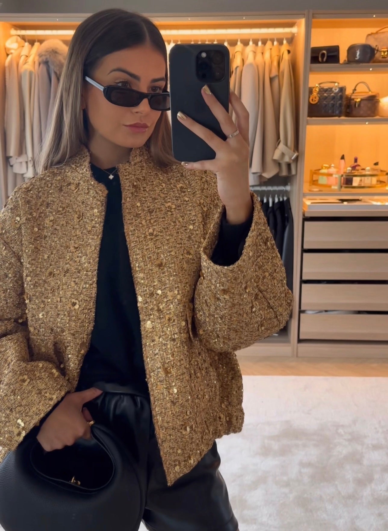 A golden statement jacket that completes any look | Aurelia