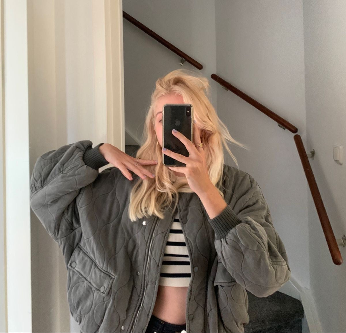 Padded bomber jacket that combines warmth and style | Elara
