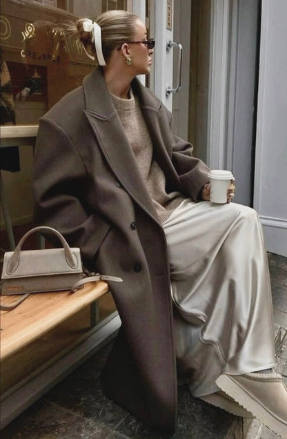 Refined Long Wool Coat | Saphira