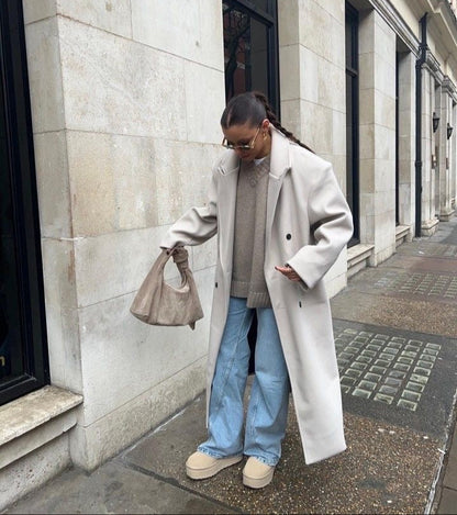 Refined Long Wool Coat | Saphira