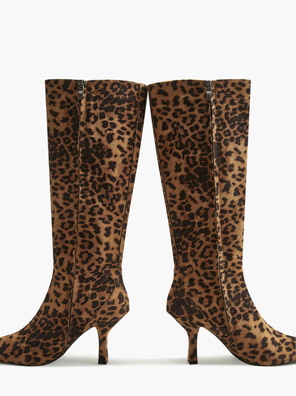 Leopard Print Knee High Boots | Zaria