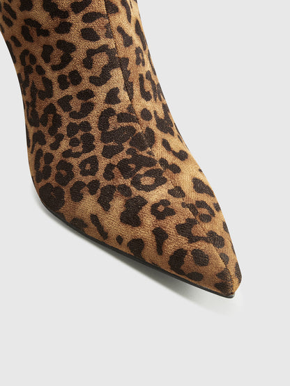 Leopard Print Knee High Boots | Zaria