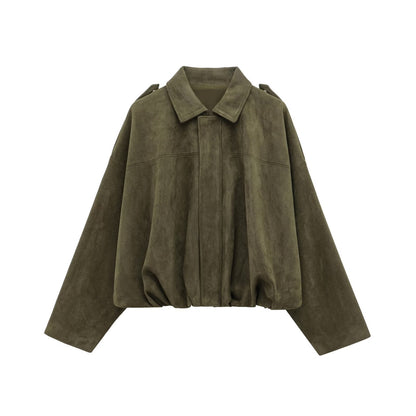 Vintage Suede Jacket with Collar | Eveline