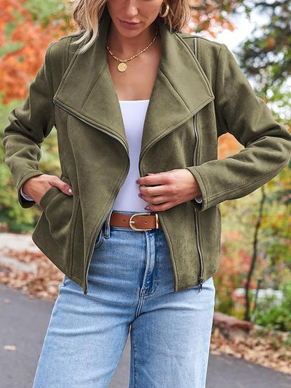 Suede Biker Jacket Stylish Look | Lara