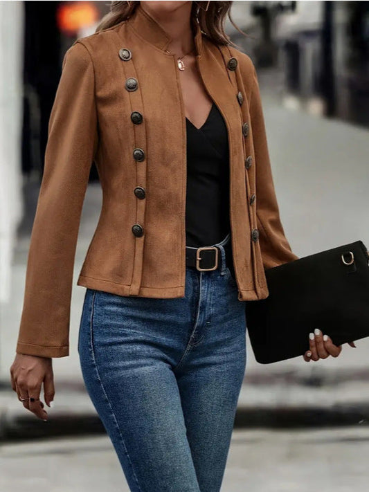 Suede Jacket with Double Buttons | Valérie