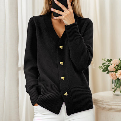 Stylish Cardigan with Heart Buttons | Yara