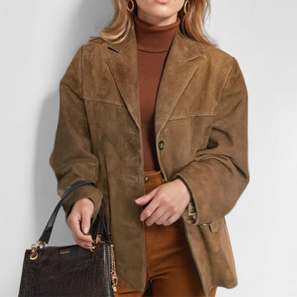 Elegant Classic Suede Blazer | Sophie