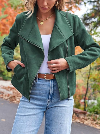 Suede Biker Jacket Stylish Look | Lara