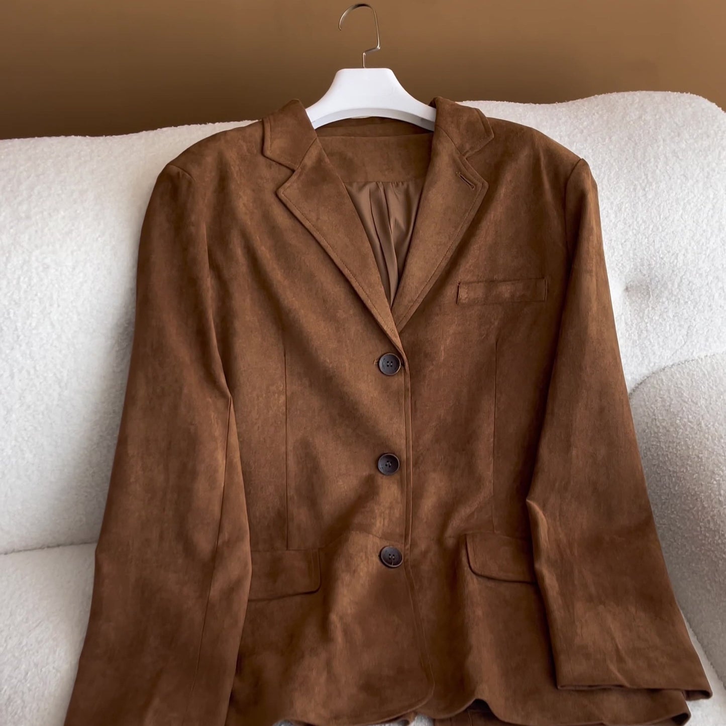 Suede Blazer with Relaxed Fit | Marianne