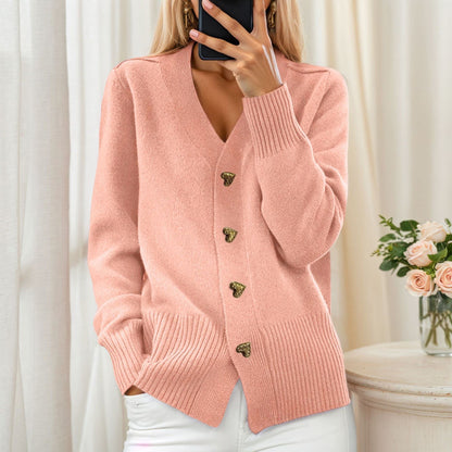 Stylish Cardigan with Heart Buttons | Yara