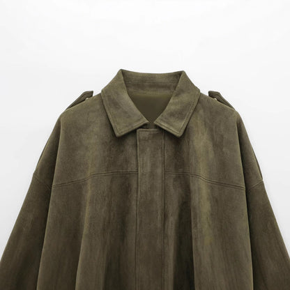 Vintage Suede Jacket with Collar | Eveline