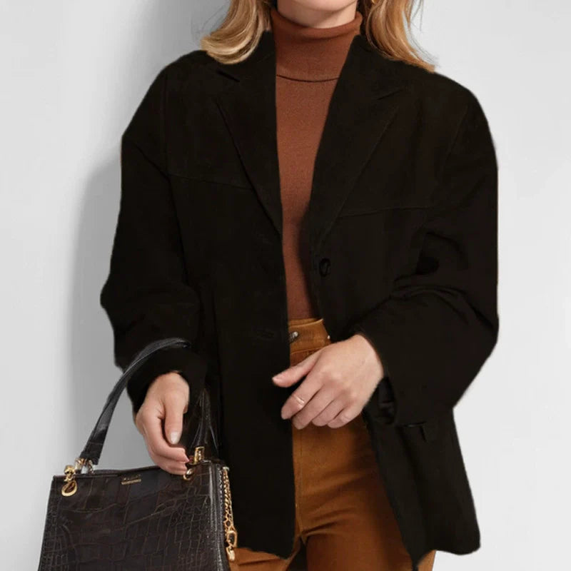 Elegant Classic Suede Blazer | Sophie