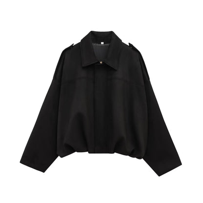 Vintage Suede Jacket with Collar | Eveline