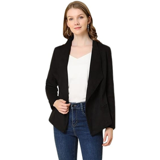 Suede Jacket with Open Collar | Tina