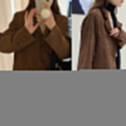 Long Suede Jacket with Notched Collar | Adrienne