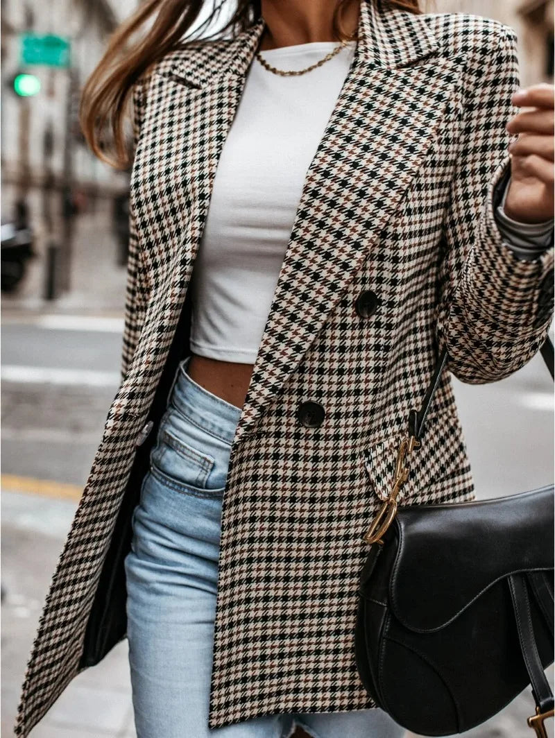 Checked Elegant Blazer | Estelle