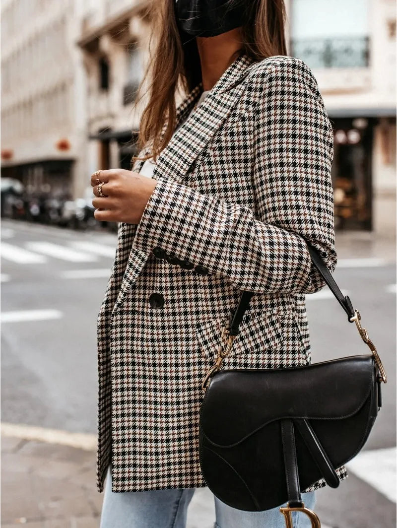 Checked Elegant Blazer | Estelle