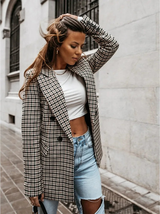 Checked Elegant Blazer | Estelle